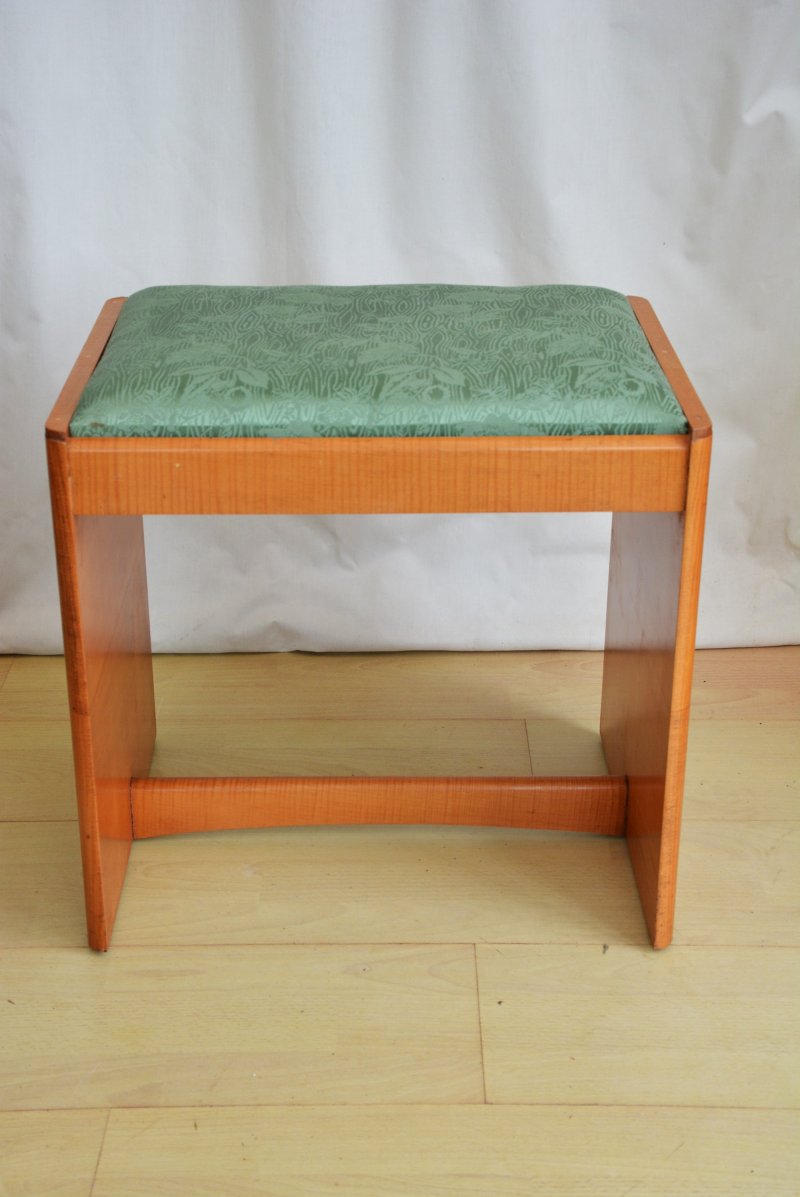 English Art Deco Sycamore Dressing Table Stool - Image 5